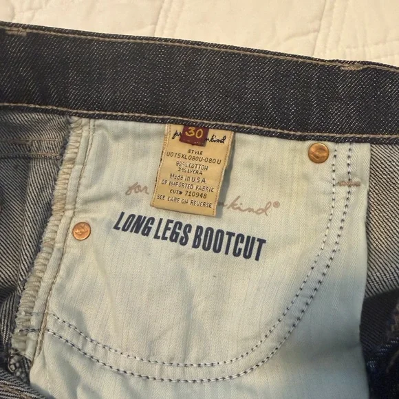 7 For All Mankind Dark Indigo Boot Cut Jeans NWOT Long Leg - Picture 7 of 8